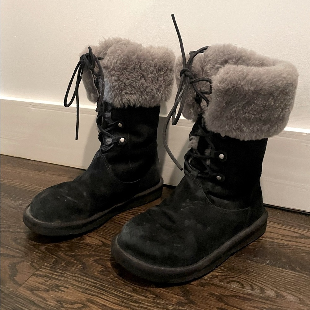 Black Ugg Boots with Fur
